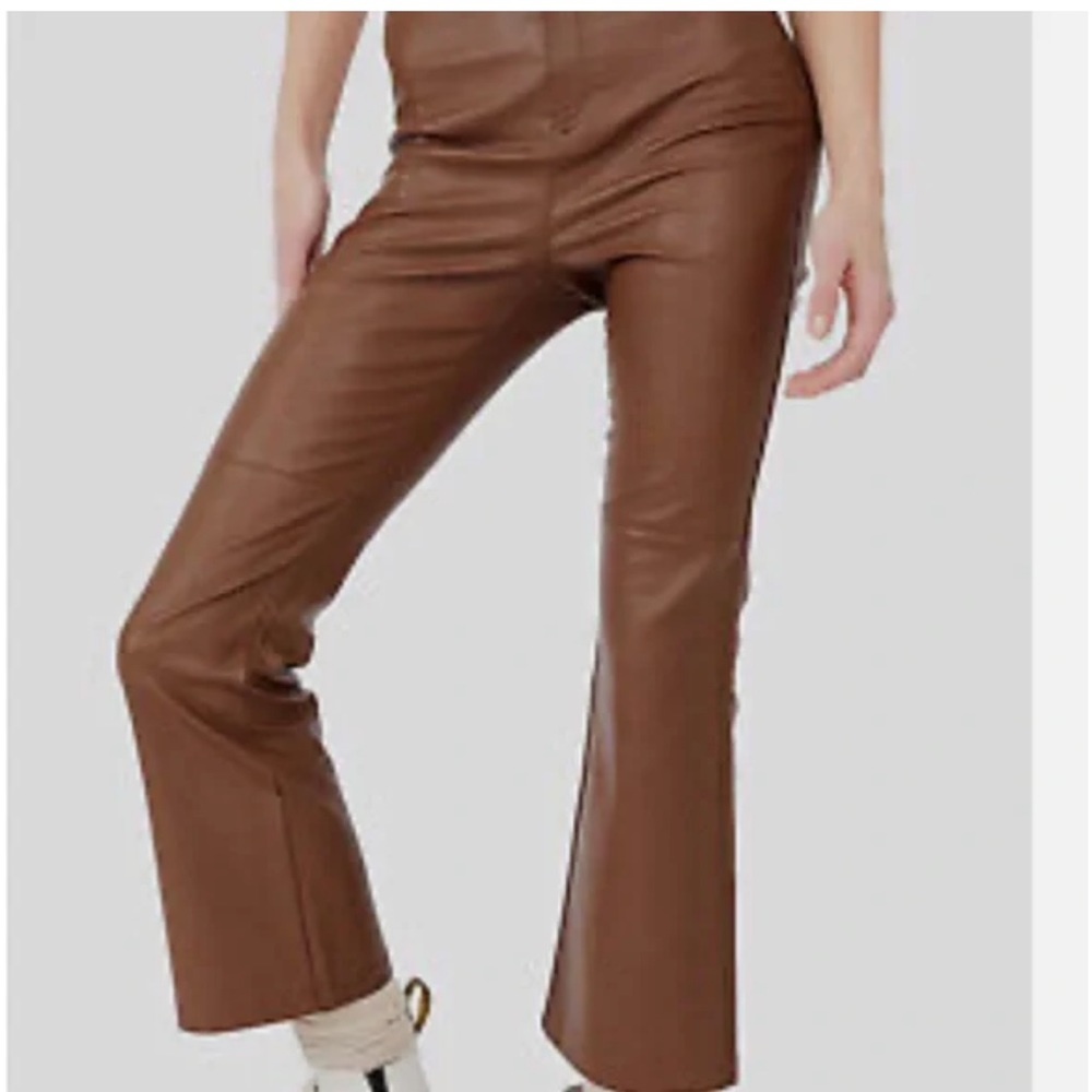 Free People Brown Sasha Cropped Vegan Pants